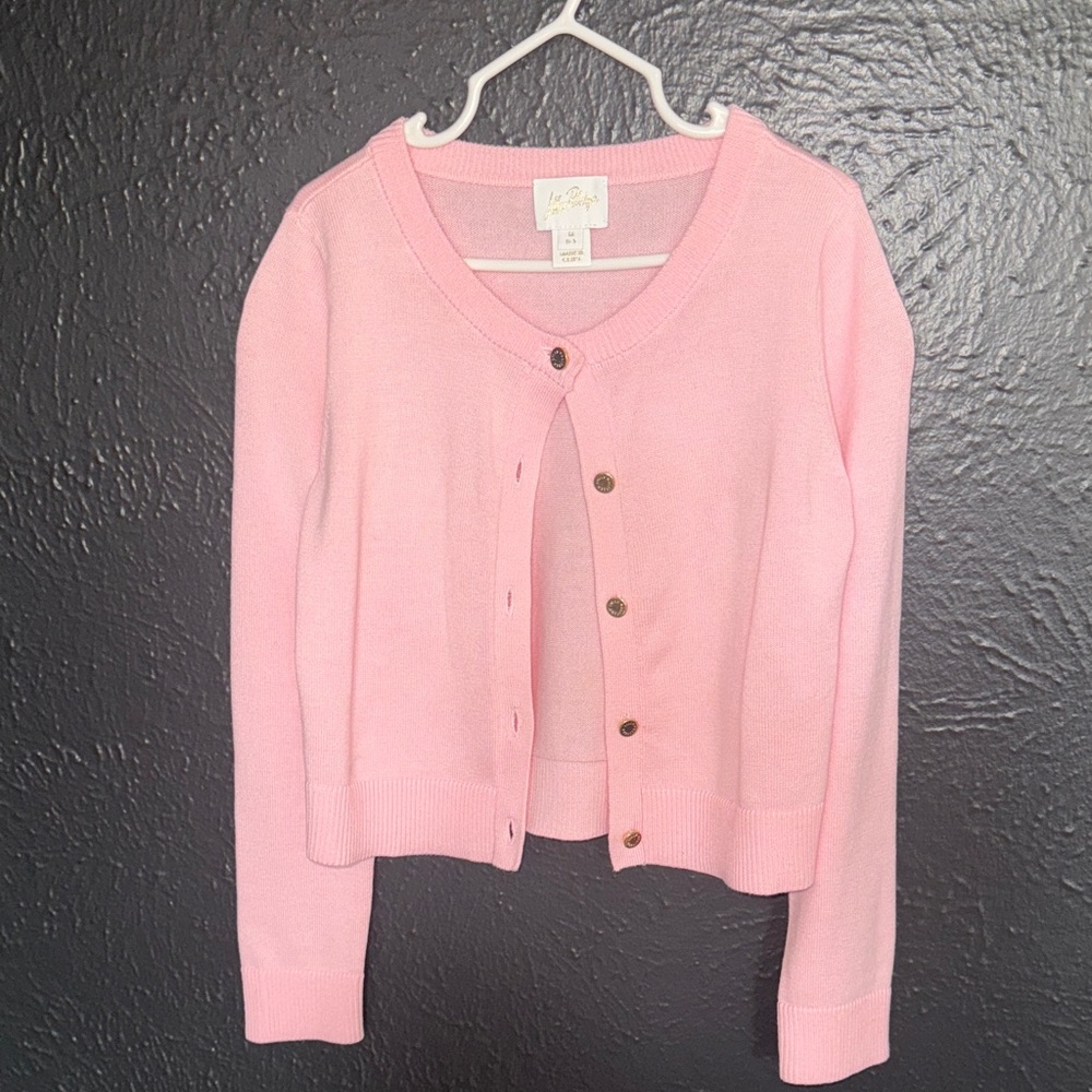 Lilly Pulitzer Kids Light Pink Button Cardigan